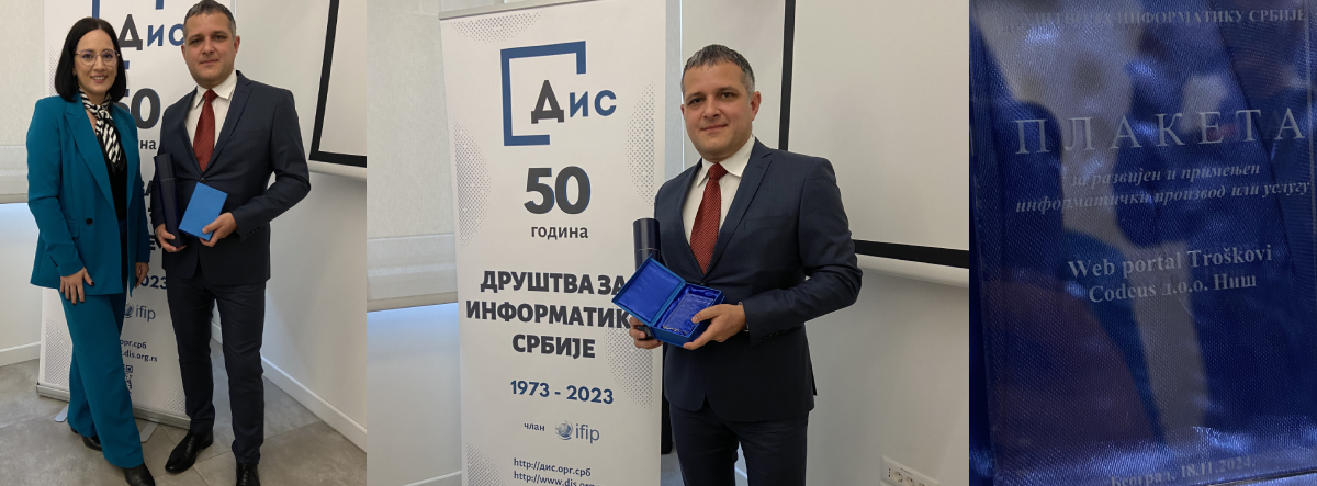 Web portal Troskovi: Dobitnik DIS Plakete za 2024. godinu!